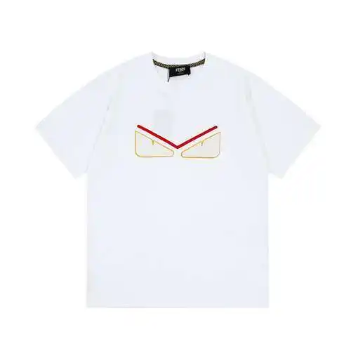 FD Fendi Gremlins eyes double FF color block patch embroidery short-sleeved T-shirt