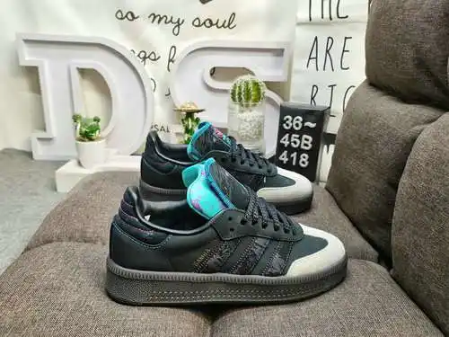 418DAdidas/AD Samba XLG Samba serie de suela extra gruesa de zapatillas deportivas casuales de plata