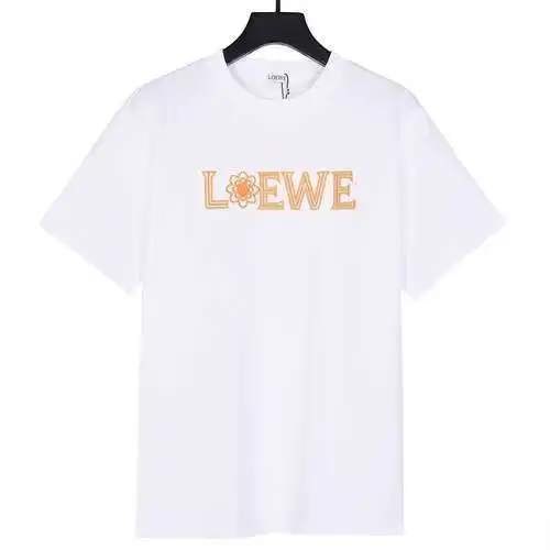 LE/Loewe 24ss embroidered letters sunflower short sleeves