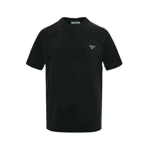 PRD/Prada 24ss metal triangle logo patch embroidered short sleeves