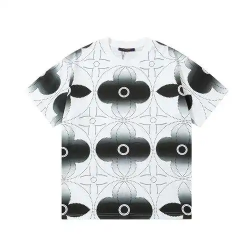 LV/Louis Vuitton watercolor four-leaf clover water-dyed short-sleeved T-shirt
