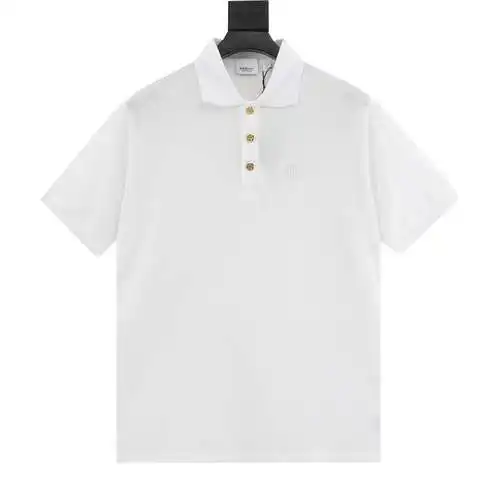 BBR gold button logo embroidered short-sleeved polo shirt