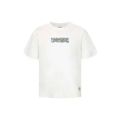 EV*iSU Lucky God blue Daruma big M printed short sleeves