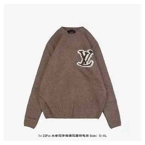 1v 23Fw large presbyopic letter jacquard crew neck sweater