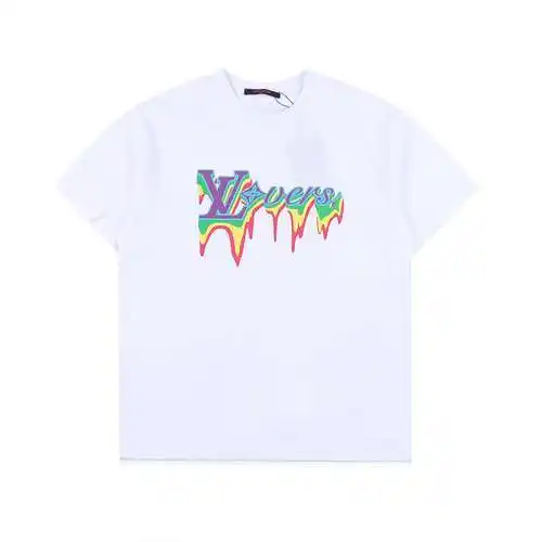 LV/Louis Vuitton melted logo printed short sleeves