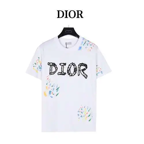CD/Dior hand-painted logo graffiti floral short-sleeved T-shirt