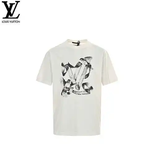LV/Louis Vuitton Liberty Inkjet White Dove Short Sleeve