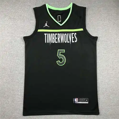 Timberwolves No. 5 Anthony Edwards Anuncio Negro