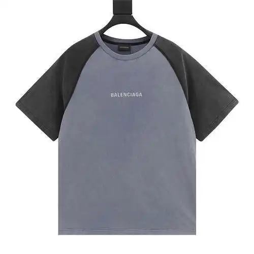 BLCG contrast washed patchwork dropped shoulder short-sleeved T-shirt