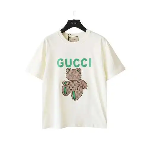GC/Gucci old flower patch bear round neck short sleeves