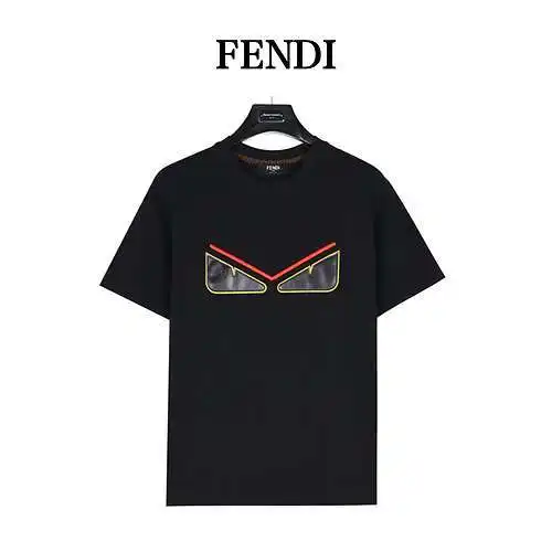 FD/Fendi embroidered leather eyes short-sleeved T-shirt
