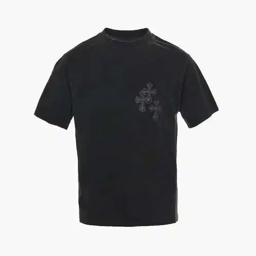 CH Croix Heart Cross Pastel Silver Decorated Short Sleeves