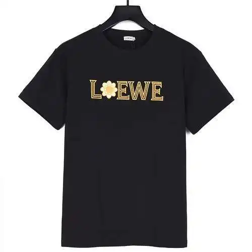 LE/Loewe 24ss embroidered letters sunflower short sleeves