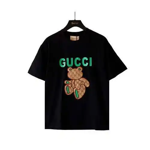 GC/Gucci old flower patch bear round neck short sleeves