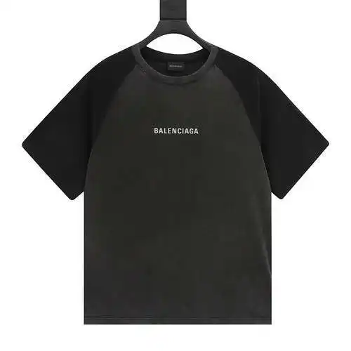 BLCG contrast washed patchwork dropped shoulder short-sleeved T-shirt