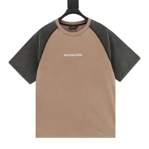 BLCG contrast washed patchwork dropped shoulder short-sleeved T-shirt