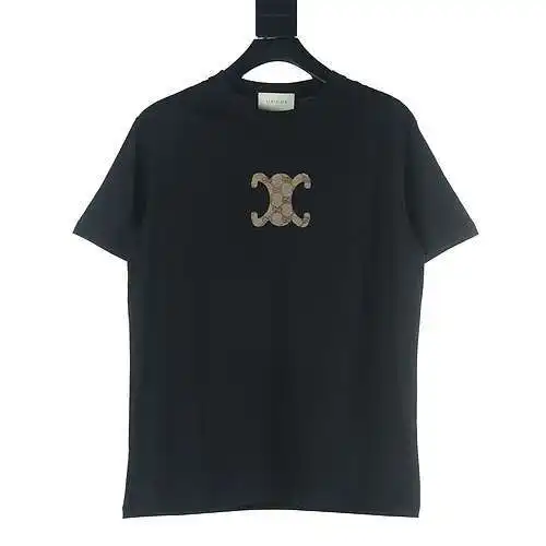 Gucci GUC X Celine CE joint model Arc de Triomphe embroidered short-sleeved T-shirt