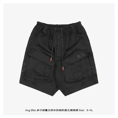 Acg 20ss multi-pocket heavy duty waterproof zipper functional cargo shorts