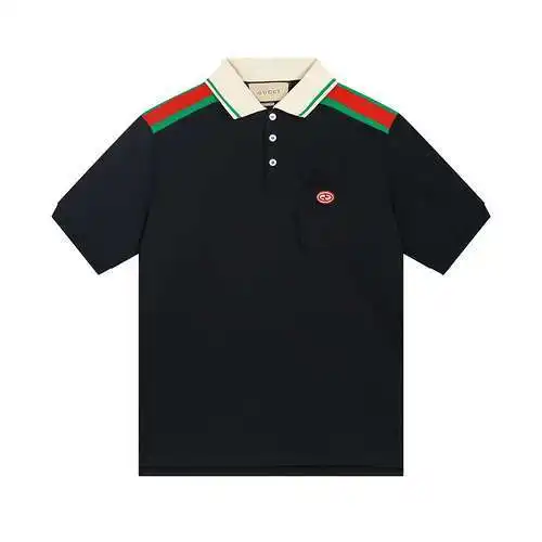 GC. Shoulder Web Interlocking Double G Cotton Polo Shirt