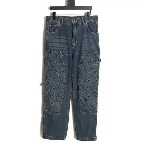 LV/Louis Vuitton embossed embossed jeans