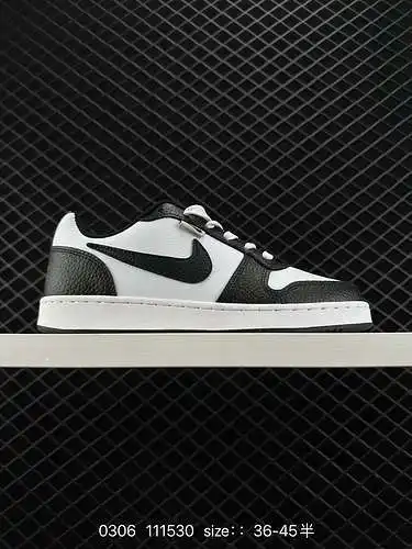 Zapatillas casual retro de corte bajo para hombre Nike Ebernon Low PRM panda gris blanco y negro AQ7