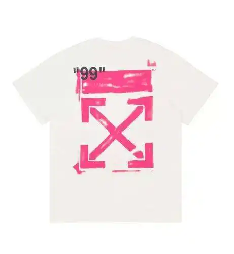OW 19ss lip red arrow print short sleeves