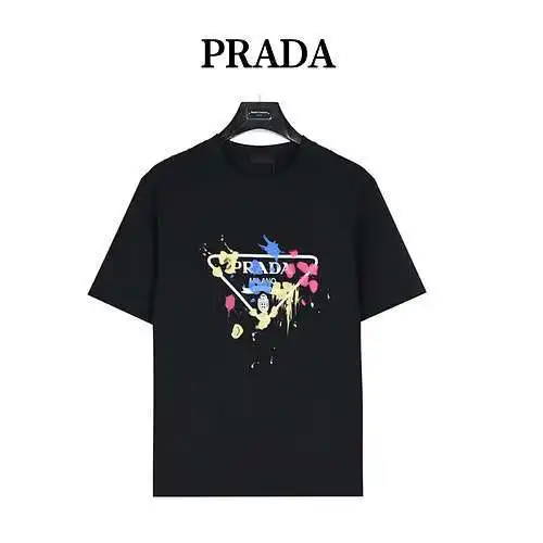 PRD/Prada 24ss colorful graffiti triangle logo printed short-sleeved T-shirt