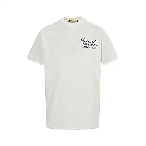 GC/Gucci 24ss short sleeves with embroidered letters on the front and back