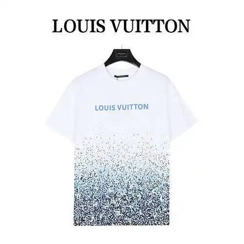 LV/Louis Vuitton splash-ink gradient short-sleeved T-shirt