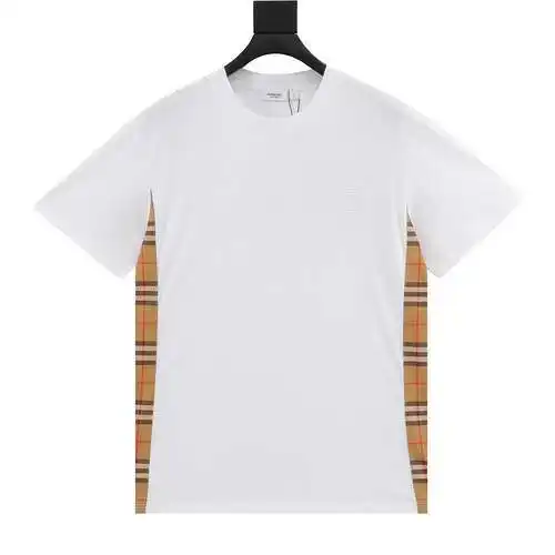 BBR Chest B logo embroidered plaid patchwork short sleeves