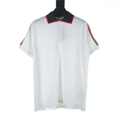 GC/Gucci shoulder letter jacquard web short-sleeved Polo shirt
