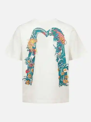 EV*iSU God of Fortune Waves and Dragon Head Divine Fish Large M Print Short Sleeves