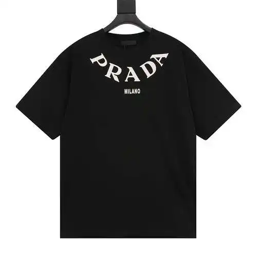 Prada PRD24ss neck necklace large letters logo short-sleeved T-shirt