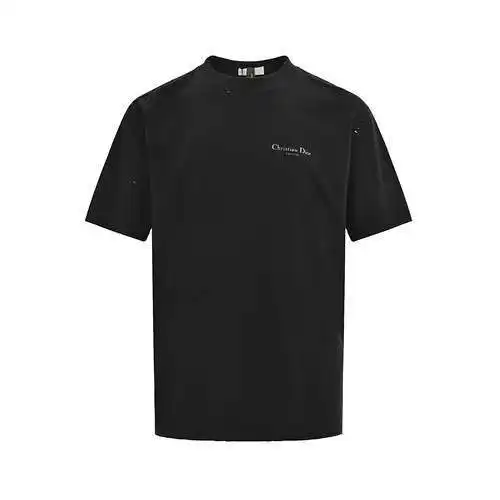 CD/Dior distressed printed round neck short sleeves