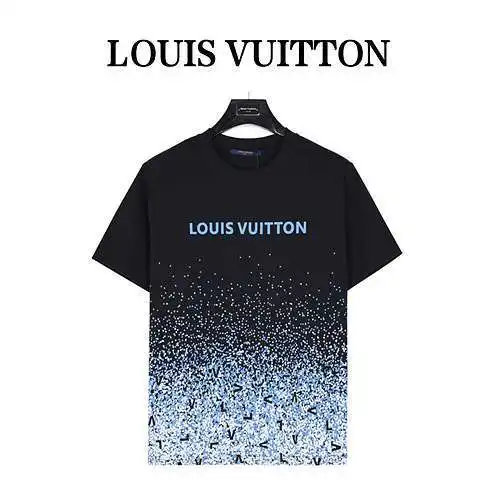 LV/Louis Vuitton splash-ink gradient short-sleeved T-shirt