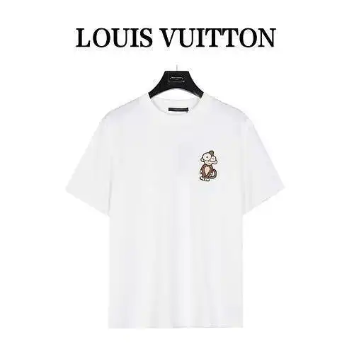 LV/Louis Vuitton Limited Zoo Series Monkey Chapter Embroidered Short Sleeve T-Shirt