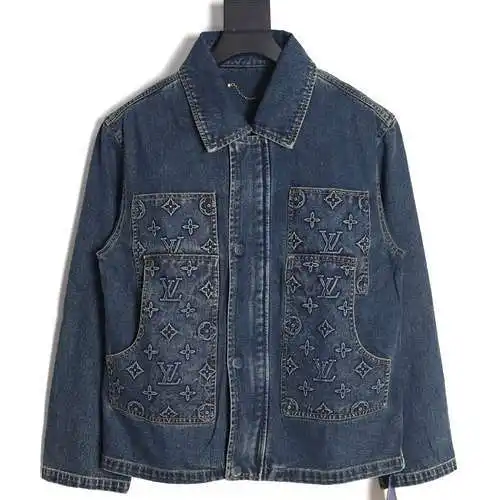 LV/Louis Vuitton embossed denim jacket