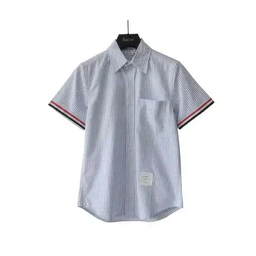 TB short-sleeved new striped cuff web shirt