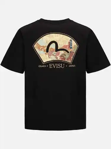 EV*iSU Lucky God fan-shaped unicorn print short sleeves