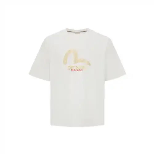 EV*iSU Lucky God Denim Pocket Seagull Print Short Sleeve