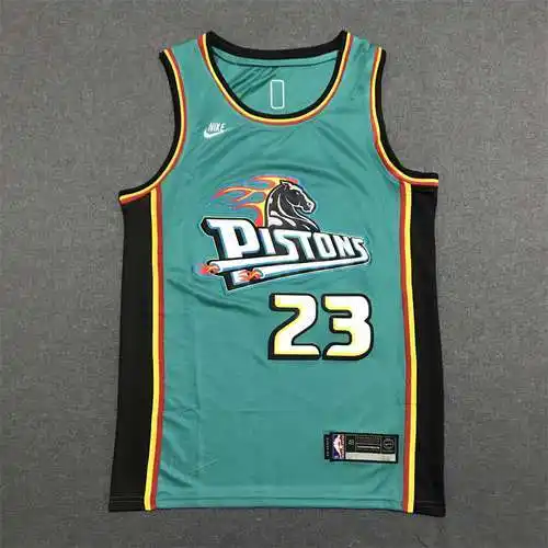 Pistons No. 23 Jaden Ivey temporada 22-23 versión retro verde