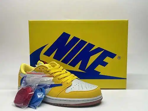 AJ1 corte recortado blanco y amarillo 8.036~47.5 con tamaño medio