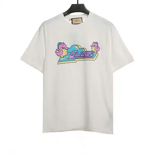 Gucci bubble dragon print short sleeves white