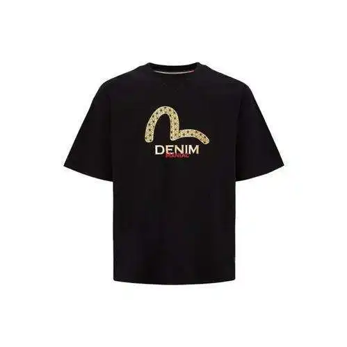 EV*iSU Lucky God Denim Pocket Seagull Print Short Sleeve