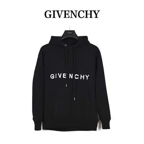 GVC/Givenchy four-square logo embroidered hooded sweatshirt