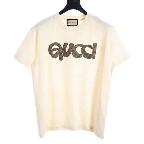 GUC 24ss patch presbyopic logo short-sleeved T-shirt