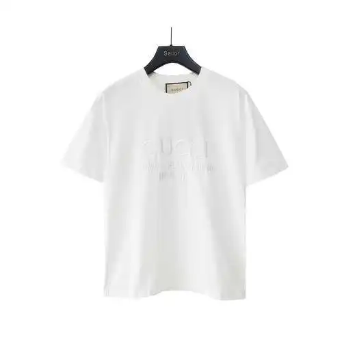 GC Gucci round neck casual short-sleeved T-shirt with embroidered letters LOGO on the chest
