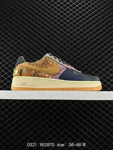 3 Nike Air Force CACTUSJACK de nivel corporativo de TRAVIS SCOTT Ghostface púa de empalme de cremall