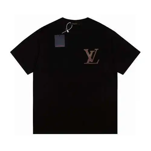 LV/Louis Vuitton 24ss limited edition liquid three-dimensional letter LOGO short-sleeved T-shirt
