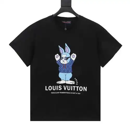 1V rabbit print crew neck T-shirt